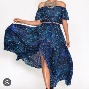 SOLD- Spell and the gypsy kiss the sky bluebird skirt